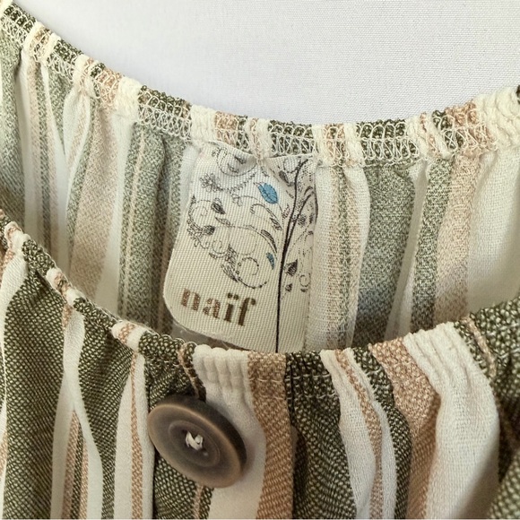 NAIF Striped Midi Dress with Button Detail, Women’s Large - Picture 2 of 9